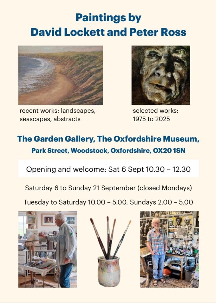 A poster for the exhibition 'Paintings by David Lockett and Peter Ross'
